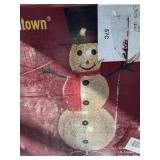 4ft lighted silver tinsel snowman
