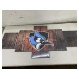 5 piece blue jay framed canvas - 50x24in