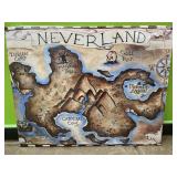 Map of Neverland framed canvas - 16x20in