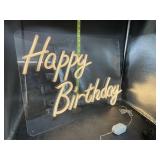 Led lighted happy birthday sign - 22x15in
