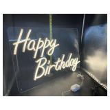 Led lighted happy birthday sign - 22x15in