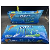 2 family size Oreos thins mint flavored cookies