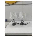 2 Brand New Lamps. 17" Tall Marble &  iron Base