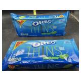2 Oreo thins mint flavor - family size