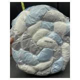 Soft braided blue, white, grey baby crib bumper