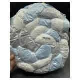 Soft braided blue, white, grey baby crib bumper