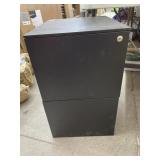 2 drawer metal filing cabinet - no key - locked