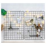 New 2 Pack Wire Wall Grid Set, Matte Black Photo