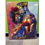African king and queen on framed canvas - 16x20in