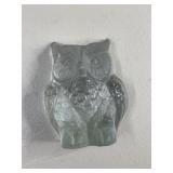 Glass owl paperweight