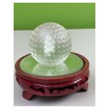 Glass golf ball paperweight and mirror