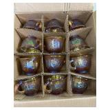 12 Carnival glass punch cups