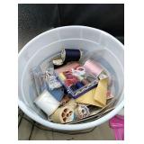 Sewing supplies,buttons,thread,pin cushion,etc