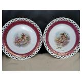 Pair of angel plates with hangers, Bavaria,