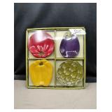 Set of ceramic mini vegetable plates