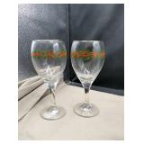 12 stemmed Christmas glasses,  4 Christmas tree