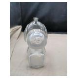 Glass snoopy bank 6.5" tall