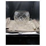 Punch bowl with 12 cups and ladle