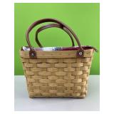 Longaberger basket with double handle and fabric