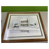 Stone house framed wall photo - 26x24in