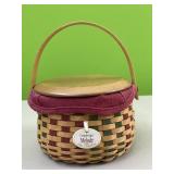 2003 longaberger basket with lid and red insert
