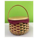 2003 longaberger red & green basket with handle