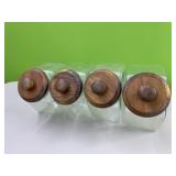 4 piece glass canister set