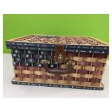 Large American flag basket with leather handle -