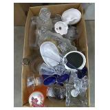 Large box of misc glassware