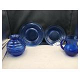 4 piece blue glassware