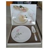Mikasa bone China serving plate and server.