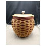 7.5" tall longaberger basket  canister with some