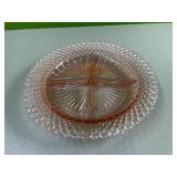 Pink depression divided plate