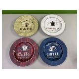 4 coffee decor plates