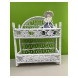 Wicker double shelf - can hand or stand - &