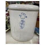 8 gallon white hall, IL crock - missing one