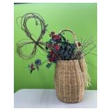 Large basket with silk flowers