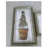 4 ivy picture set in decorative green frames-2