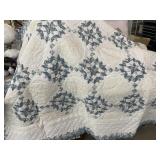 Blue & white quilt 68x86in