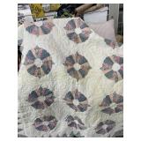 White, pink ,& blue quilt - Approx 4x5ft