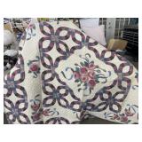 Pink flower quilt twin size