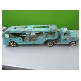 Buddy L antique metal toy truck with car hauler