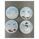 How to build a snowman set of 4 plates