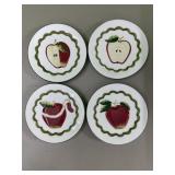 4 mini apple plates