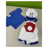Infant 3-6month baseball outfit with hat