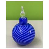 Blue swirl perfume bottle