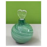 Green swirl perfume bottle