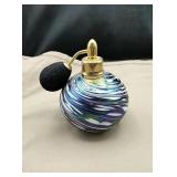 Signed Glass perfume bottle approx 4.5" tall