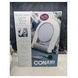 Double sided lighted makeup mirror 5x works