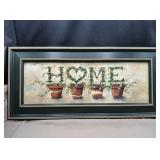 Ivy home picture in green wood frame approx